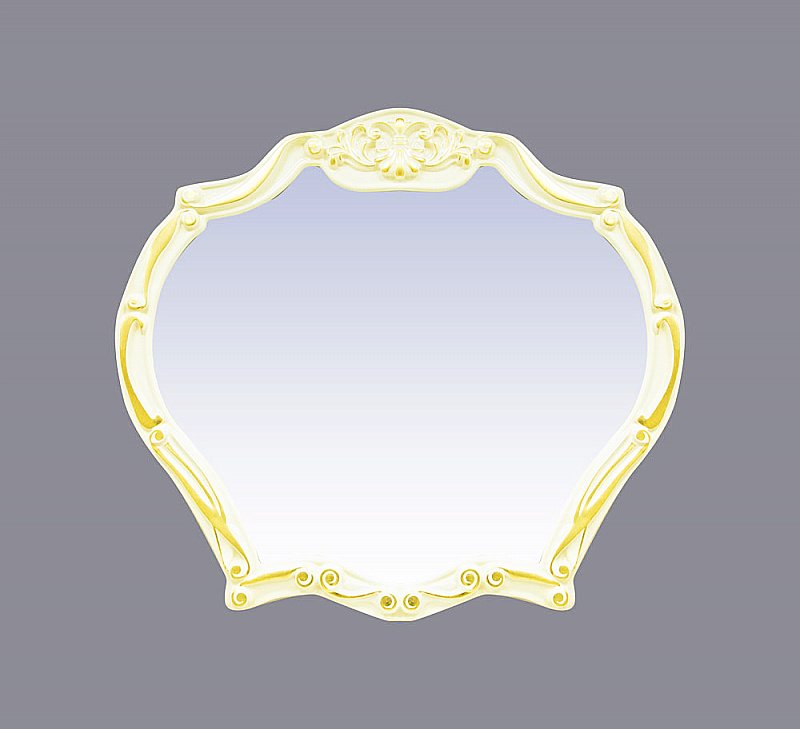 Зеркало Misty Tiffany 100x90 белое сусальное золото в ванную от интернет-магазине сантехники Sanbest