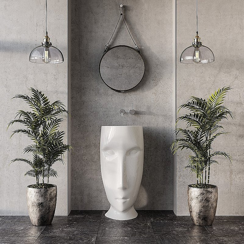 Раковина напольная Kerasan Artwork Moloco 45 474001bi*0 белая купить в интернет-магазине Sanbest