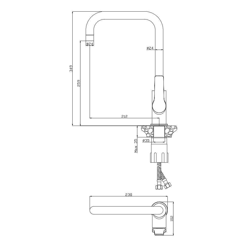 Смеситель для кухни Olive's ASTURIA 30432AS хром купить в интернет-магазине сантехники Sanbest
