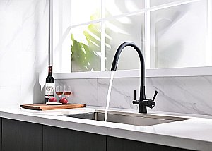 Смеситель для кухни Lemark Comfort LM3075BL085 черный купить в интернет-магазине сантехники Sanbest