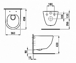 Унитаз подвесной Laufen Pro 8.2096.5.000.000.1 купить в интернет-магазине Sanbest