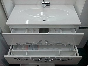 Тумба с раковиной Aqwella Due amanti 120 DUE0112 белая для ванной в интернет-магазине Sanbest