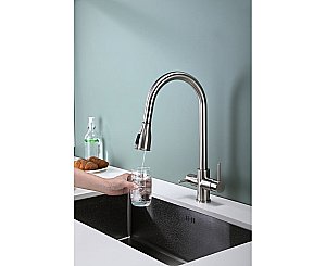 Смеситель для кухни Paulmark Lange La214212-BS брашированная сталь купить в интернет-магазине сантехники Sanbest