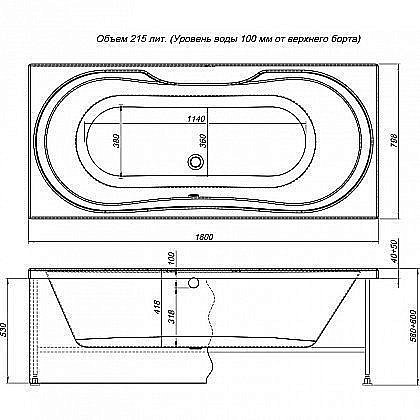 Акриловая ванна Aquanet Valencia 180x80 215694 с к/с97 купить в интернет-магазине Sanbest