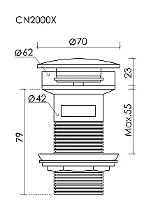 Донный клапан с переливом Ceramica Nova CN2000x белый купить в интернет-магазине сантехники Sanbest