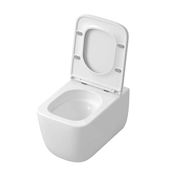 Унитаз подвесной Grossman GR-4409SQ белый, безободковый, с крышкой микролифт, слив торнадо купить в интернет-магазине Sanbest