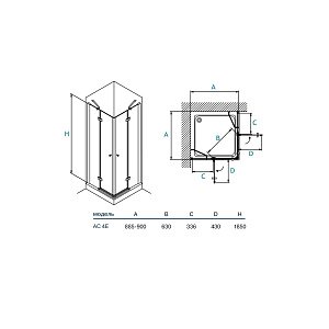 Душевой уголок Koller Pool Watrfall Line AC4E 90x90 прозрачный купить в интернет-магазине Sanbest