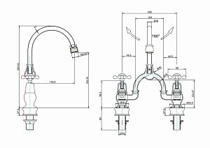 Смеситель для раковины Burlington Regent CLR27-QT+W1 купить в интернет-магазине сантехники Sanbest