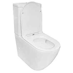 Унитаз напольный Azario Grado AZ-2141 UQ1 белый, безободковый, с бачком, с крышкой микролифт, слив торнадо купить в интернет-магазине Sanbest
