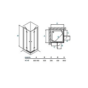Душевой уголок Koller Pool Watrfall Line AC4E 90x90 прозрачный купить в интернет-магазине Sanbest
