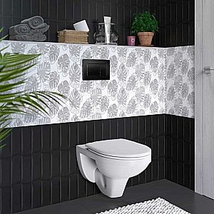 Унитаз подвесной Berges GAMMA 42431с инсталляцией, белый/кнопка черная Soft Touch купить в интернет-магазине Sanbest