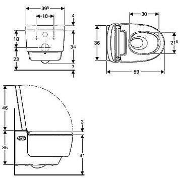 Унитаз-биде подвесной Geberit AquaClean 146.214.11.1 белый, с крышкой микролифт, безободковый, слив-торнадо купить в интернет-магазине Sanbest