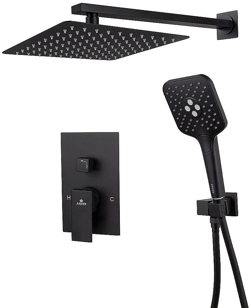 Душевая система Kaiser Sonat 34877-9 черная матовая купить в интернет-магазине сантехники Sanbest