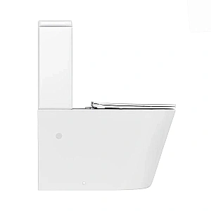 Унитаз напольный BAS ROUND RIMLESS безободковый, с бачком, с крышкой микролифт, белый купить в интернет-магазине Sanbest