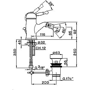 Смеситель для биде Cisal ARCANA ROYAL AY00055024 золото купить в интернет-магазине сантехники Sanbest