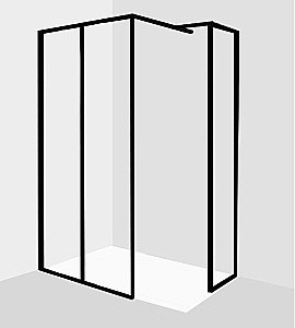 Душевое ограждение Jacob Delafon Nouvelle Vague 70 боковая стенка 40 прозрачное/черный купить в интернет-магазине Sanbest