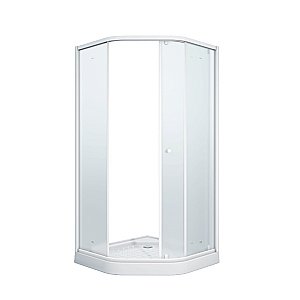 Душевой уголок Parly ZEP91FR 90х90 стекло матовое/профиль белый купить в интернет-магазине Sanbest