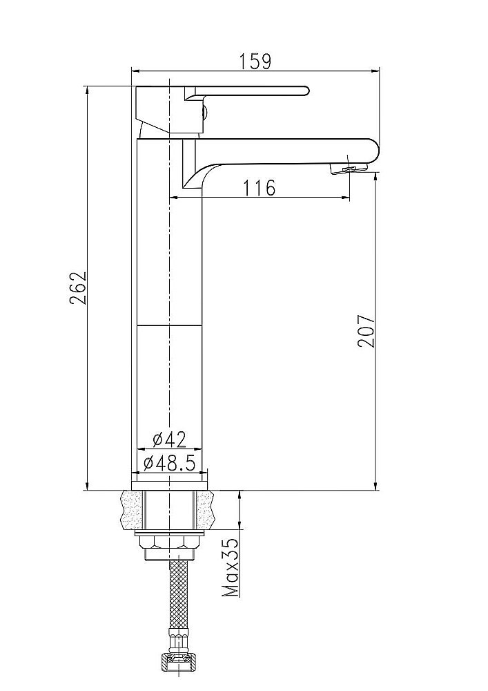 Смеситель для раковины Cersanit BRASKO BLACK 63111 купить в интернет-магазине сантехники Sanbest