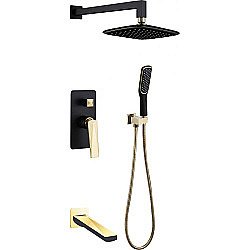 Душевая система Boheme Venturo 384-B-2 черный/золото купить в интернет-магазине сантехники Sanbest