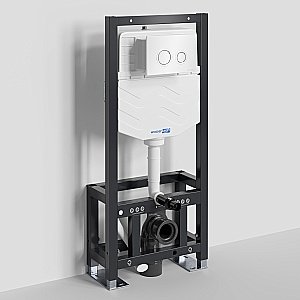 Инсталляция для унитаза WasserKraft Dill 61TLT.010.ME.WH01 с кнопкой белый/хром купить в интернет-магазине сантехники Sanbest