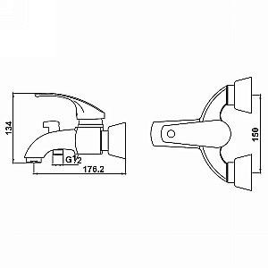 Смеситель для ванны Kaiser Classic 16022 купить в интернет-магазине сантехники Sanbest