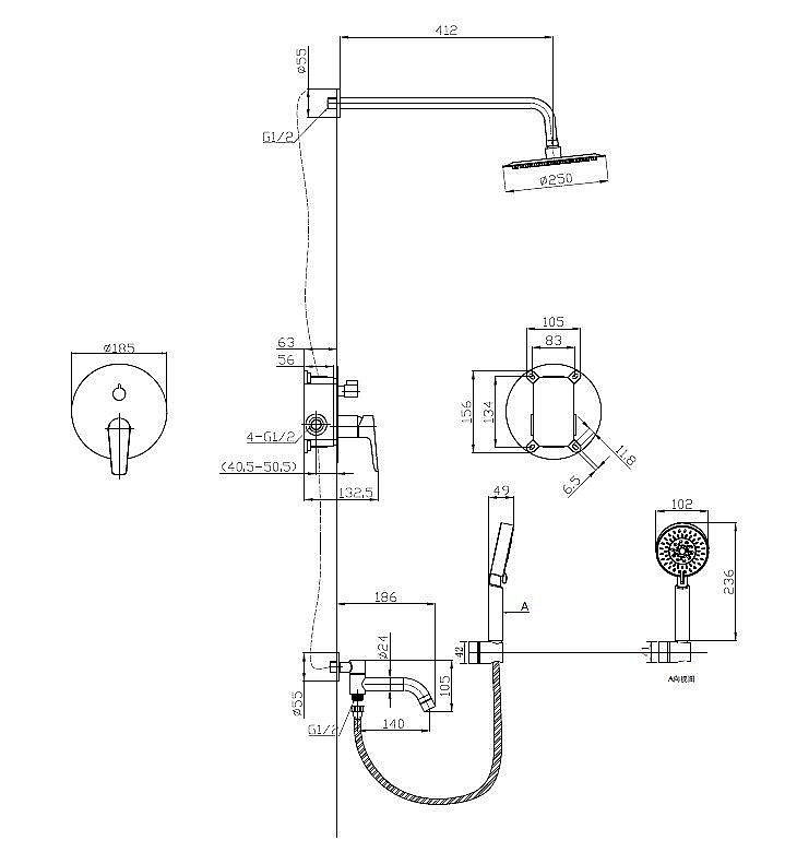 Душевая система BelBagno ANCONA-VDSET-CRM хром купить в интернет-магазине сантехники Sanbest