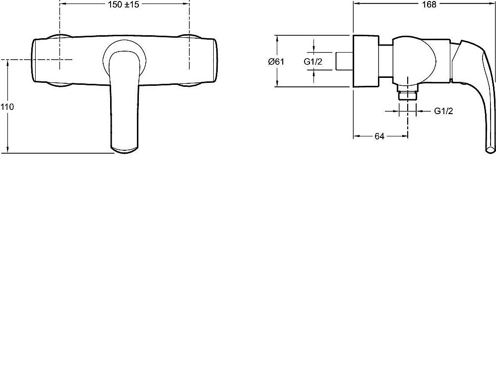 Смеситель для душа Jacob Delafon NATEO E71253-CP купить в интернет-магазине сантехники Sanbest