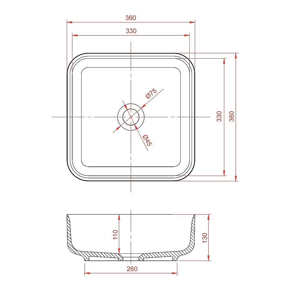 Раковина накладная Montebianco LORETO PIAZZA 12018 белая матовая купить в интернет-магазине Sanbest