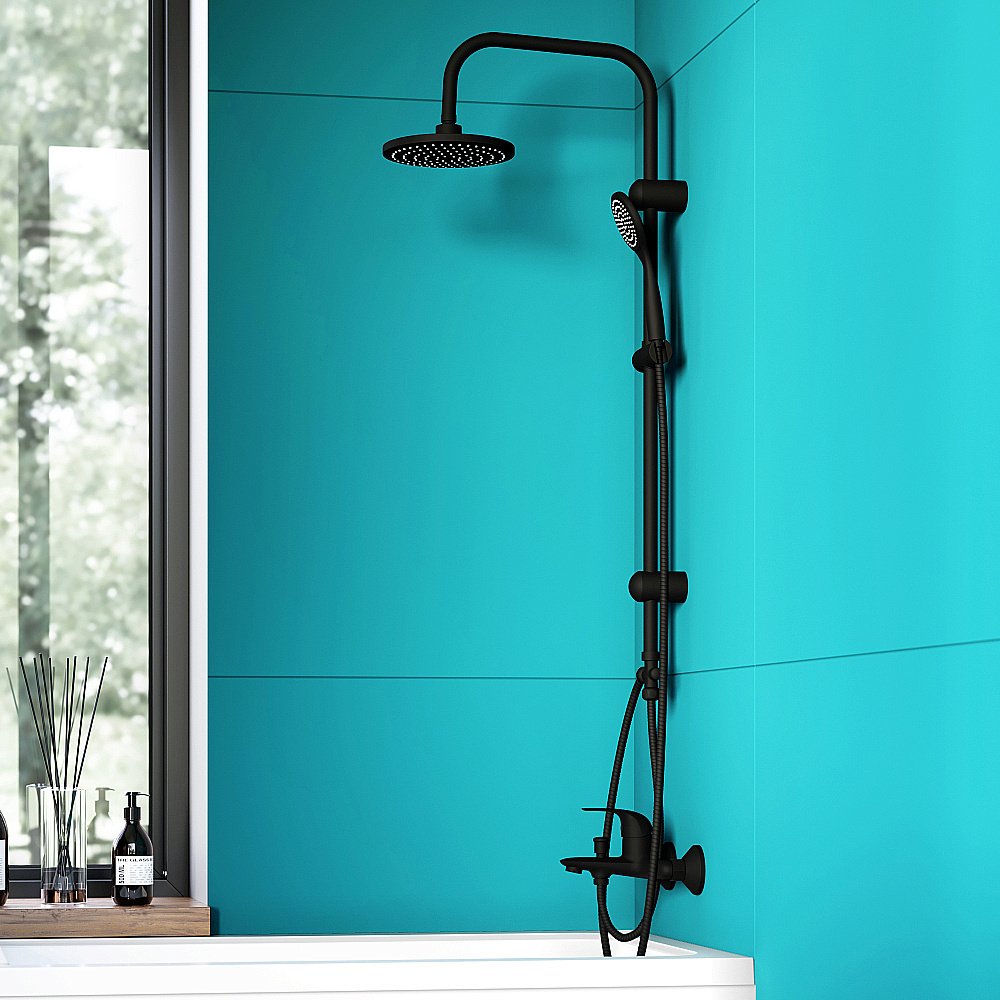 Душевая система Dorff Comfort D0708000BL черная матовая купить в интернет-магазине сантехники Sanbest