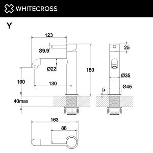 Смеситель для раковины WhiteCross Y Y1211BL черный матовый купить в интернет-магазине сантехники Sanbest