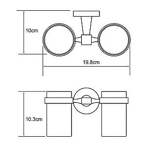 Подстаканник двойной со стаканами WasserKRAFT Isen K-4028D купить в интернет-магазине сантехники Sanbest