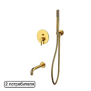 Смеситель для ванны WhiteCross Y YSET06GLB матовое золото купить в интернет-магазине сантехники Sanbest