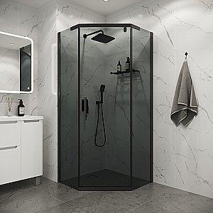 Душевой уголок Niagara Eco NG-1009-14DT 90х90 профиль черный/стекло тонированное купить в интернет-магазине Sanbest