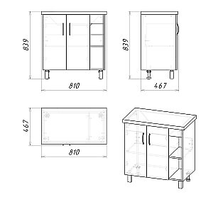 Тумба с раковиной Grossman Флай 80 серая/дуб сонома для ванной в интернет-магазине Sanbest