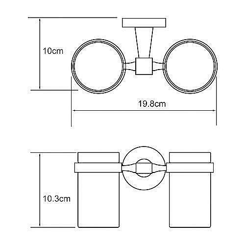 Подстаканник двойной со стаканами WasserKRAFT Isen K-4028D купить в интернет-магазине сантехники Sanbest