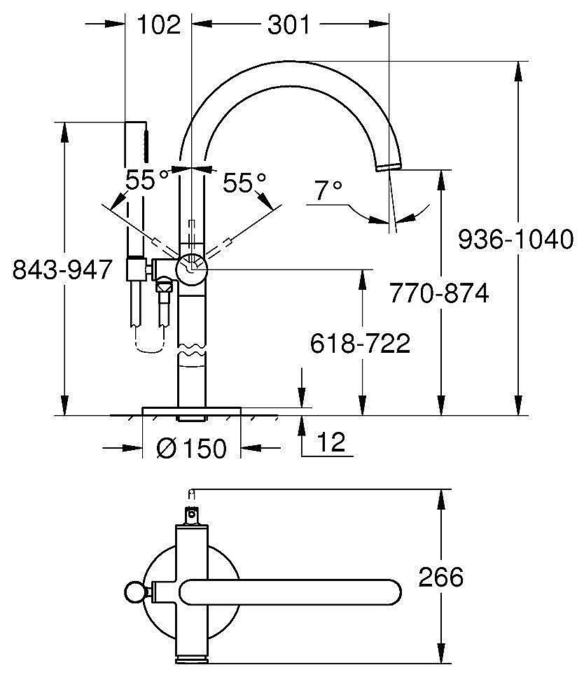 Смеситель для ванны Grohe Atrio New 32653003 хром купить в интернет-магазине сантехники Sanbest