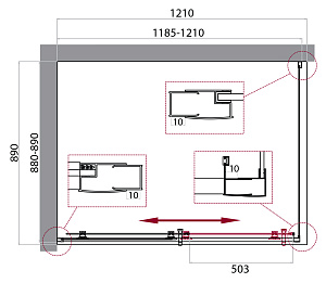 Душевой уголок BelBagno UNO AH-1 120x90 прозрачный/хром купить в интернет-магазине Sanbest