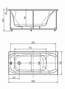 Ванна Aquatek Альфа 150х70 белая купить в интернет-магазине Sanbest