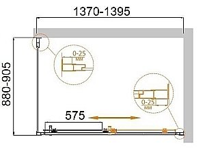Душевой уголок Cezares Molveno 140x90 MOLVENO-AH-11-140/90-C-Cr-IV стекло прозрачное/профиль хром купить в интернет-магазине Sanbest