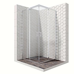 Душевой уголок Ambassador Kingston 14011102 90x90 стекло прозрачное/профиль хром купить в интернет-магазине Sanbest
