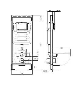 Инсталляция для унитаза Aquatek Easy Fix INS-0000010 с кнопкой KDI-0000011 хром матовый купить в интернет-магазине сантехники Sanbest