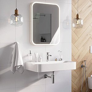 Зеркало Excellent Lumiro 50х80 DOEX.LU080.050.AC белое матовое в ванную от интернет-магазине сантехники Sanbest