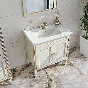 Тумба с раковиной Caprigo ALBION Promo 80 светлый беж 33312-В002+Y-080В для ванной в интернет-магазине Sanbest