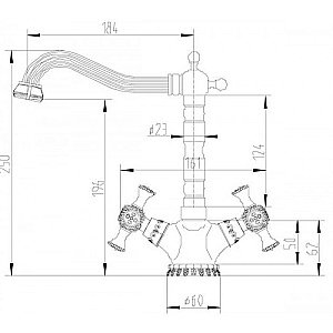 Смеситель для кухни Zorg Antic A 7005K-BR Бронза купить в интернет-магазине сантехники Sanbest