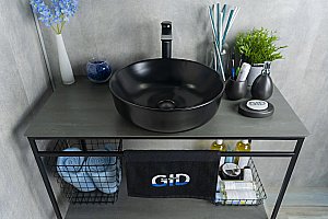 Раковина накладная Gid Esfera 41,5 Nc911 52224 черная матовая купить в интернет-магазине Sanbest