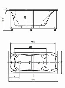 Ванна Aquatek Альфа 150х70 белая купить в интернет-магазине Sanbest