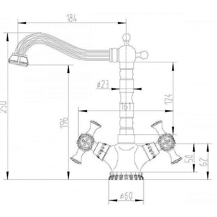 Смеситель для кухни Zorg Antic A 7005K-BR Бронза купить в интернет-магазине сантехники Sanbest