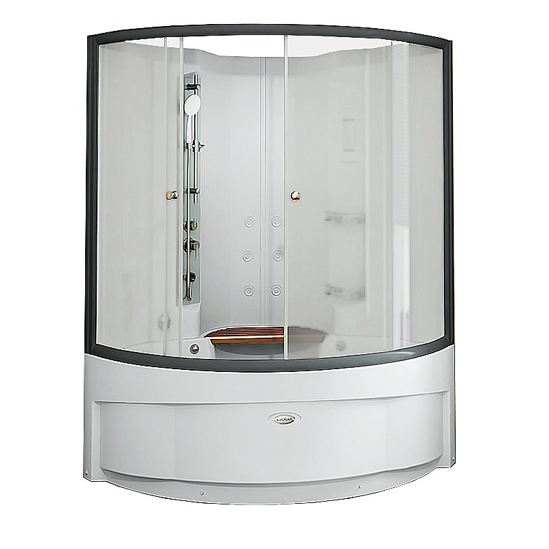 Душевой бокс Радомир Даниэла 140х140 без крыши, стекло матовое/профиль черный купить в интернет-магазине Sanbest