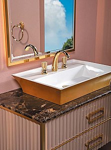 Тумба с раковиной Armadi Art Monaco 80 со столешницей капучино с золотом для ванной в интернет-магазине Sanbest