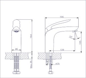 Смеситель для раковины Rush Island IS6535-11 купить в интернет-магазине сантехники Sanbest